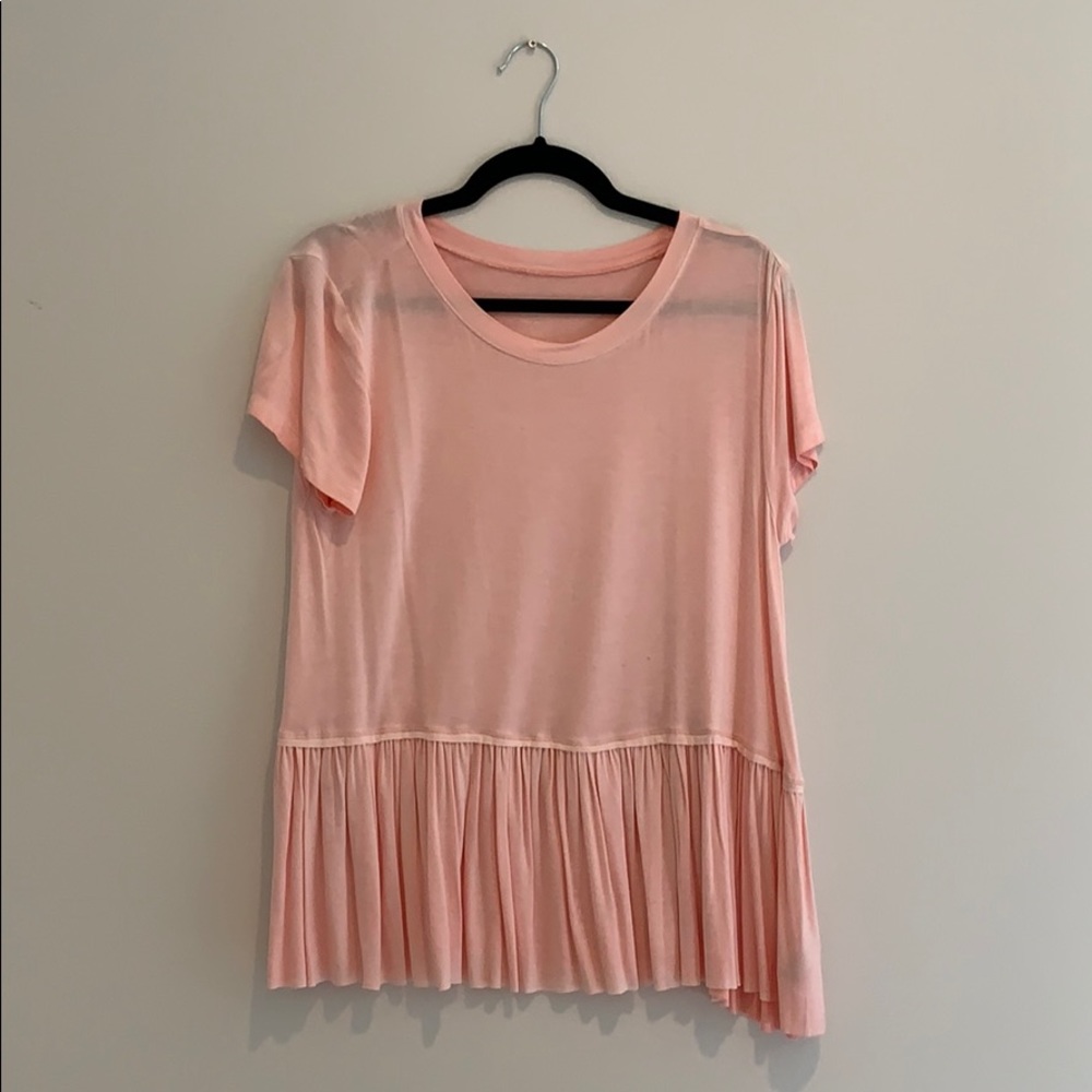 Pink peplum T-shirt